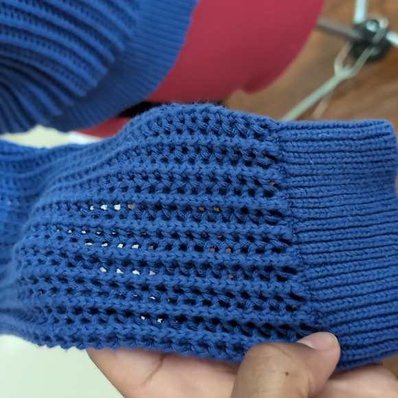 Loft| Blue Long Sleeved Light Knit Cardigan Cotton - Picture 3 of 12